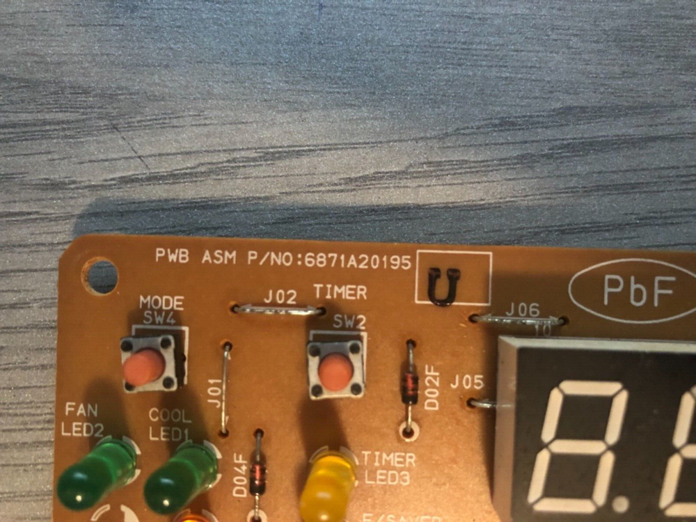 6871A20195U / Lg Ac Window Wall Unit Display Board