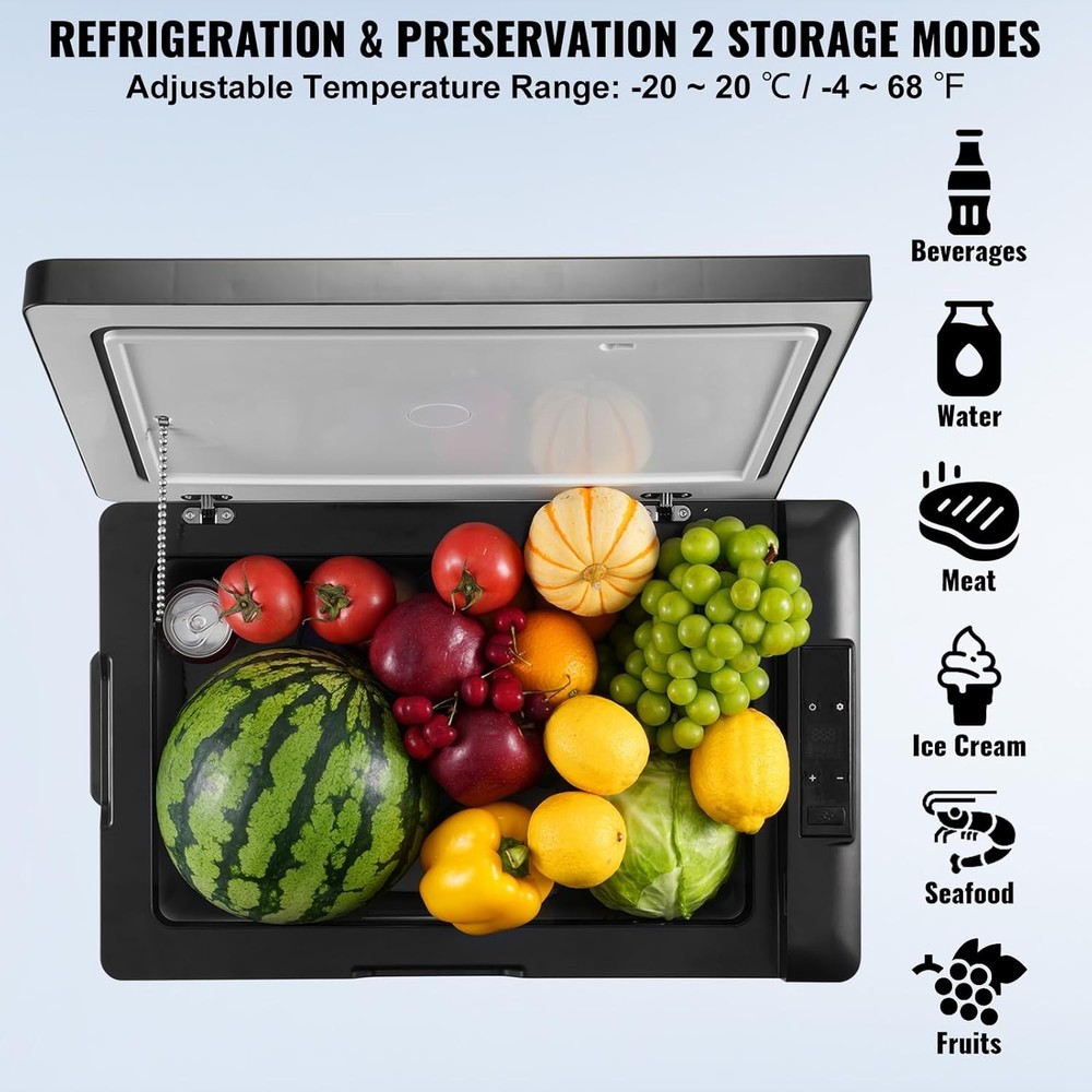 APP Controlled Portable Fridge 37 QT with Wheels Dual Zone