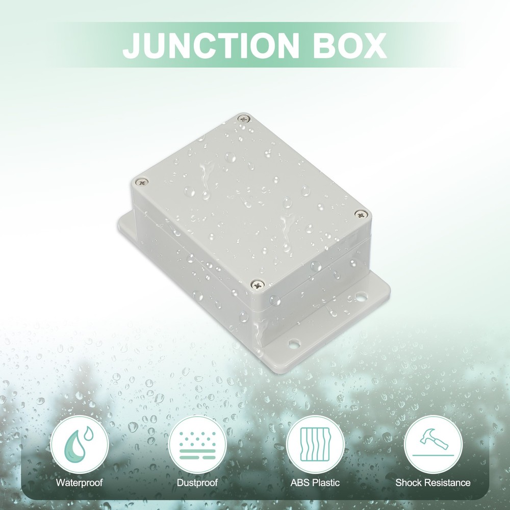 5.2 Inch Junction Box Electrical Boxs ABS Plastic Electric Project White/Grey