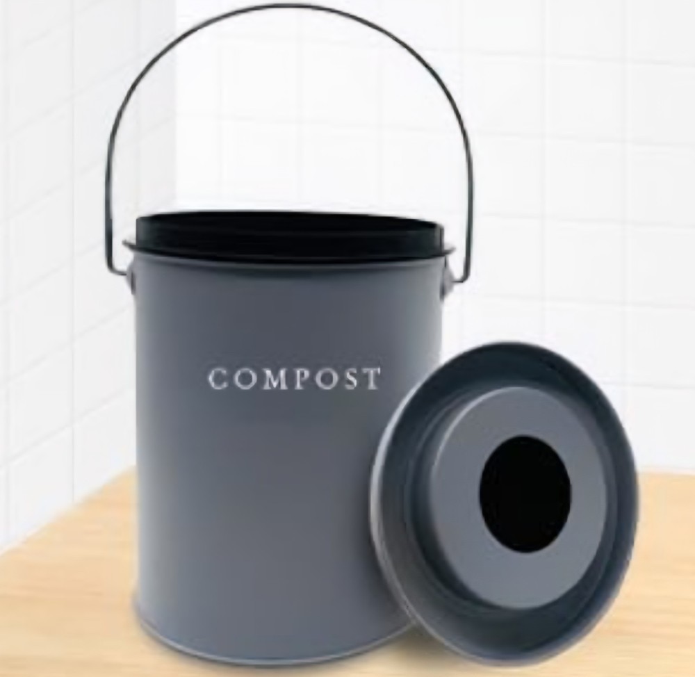 GdTimes Indoor Compost Bin Kitchen Odorless With Lid Grey