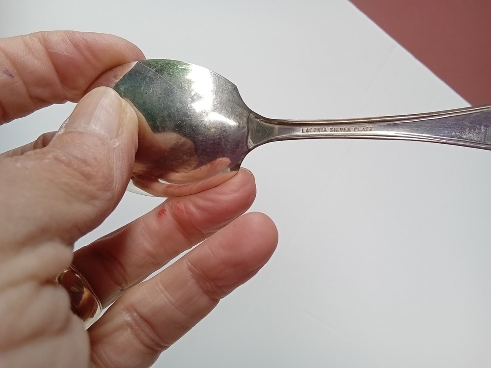 LACONIA SILVERPLATED SUGAR SPOON SILVERWARE PIECE GREAT SHAPE SEE