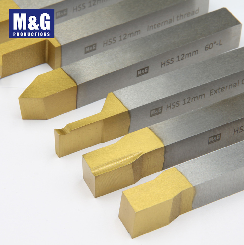 8pcs Solid HSS Tool Turning Set TiN Coated