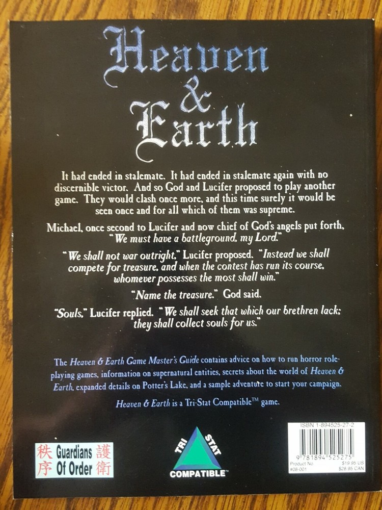 Heaven & Earth RPG SC 2nd Edition Game Masters Guide Tri Stat #08-001 OOP