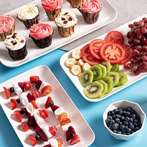 Large Serving Platter Set Large Serving Tray - Rectangular 16/14/12inch White