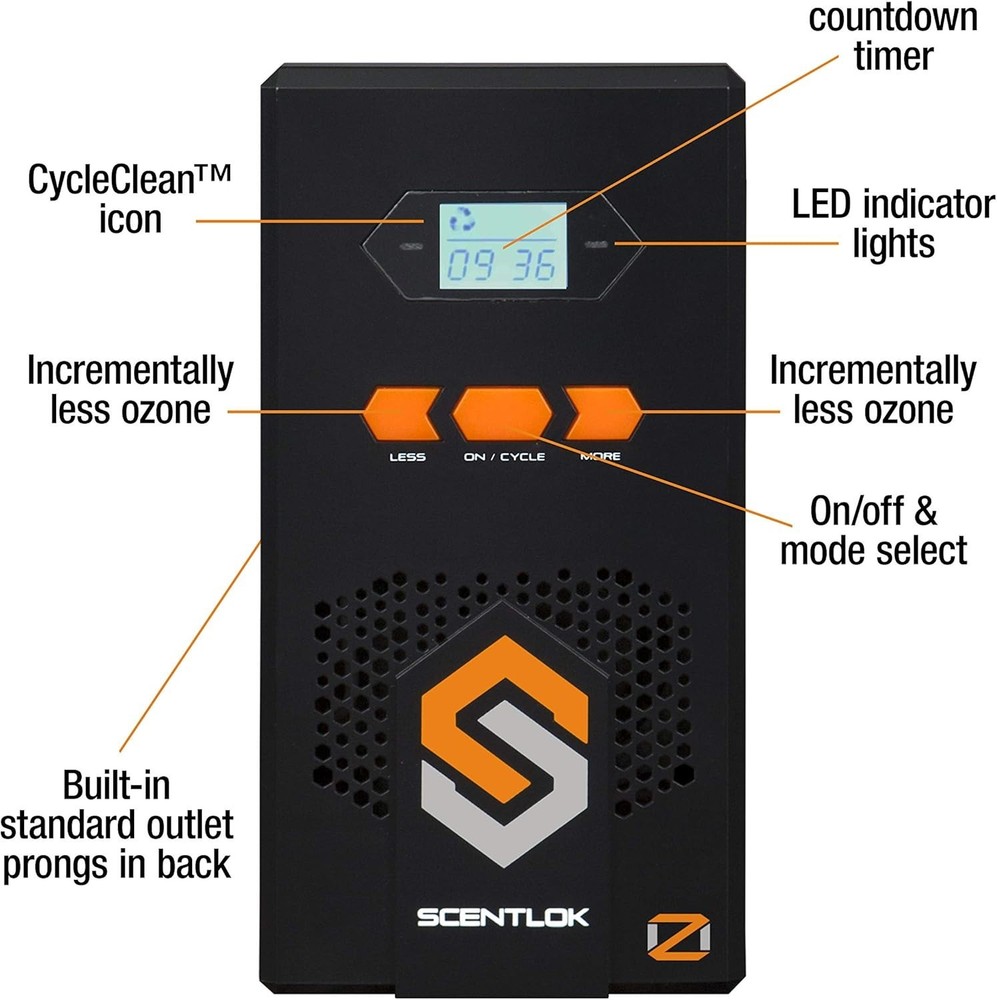 SCENTLOK OZ100 SMALL ROOM ACTIVE ODOR DEODORIZER - BLACK - E.10.01.B.03