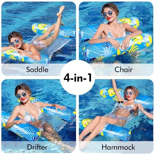 Inflatable Pool Floats Adult，5 Pack Multi-Purpose Pool Float Water