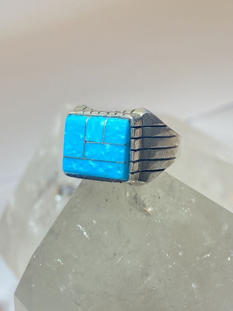 Blue ring size 8.75 sterling silver band southwest