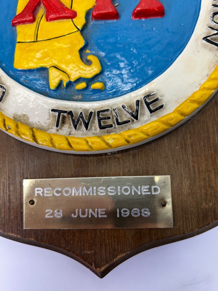 1968 US Naval Seabee 12th Construction Battalion Plaque