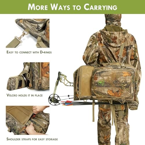 Camo Bow Hunting Backpack for Men, Saddle Hunting Backpack with Bow Holder