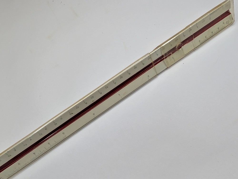 Vtg Compass 1250 West Germany Plastic Ruler Triangular Arc Metric Scale F5