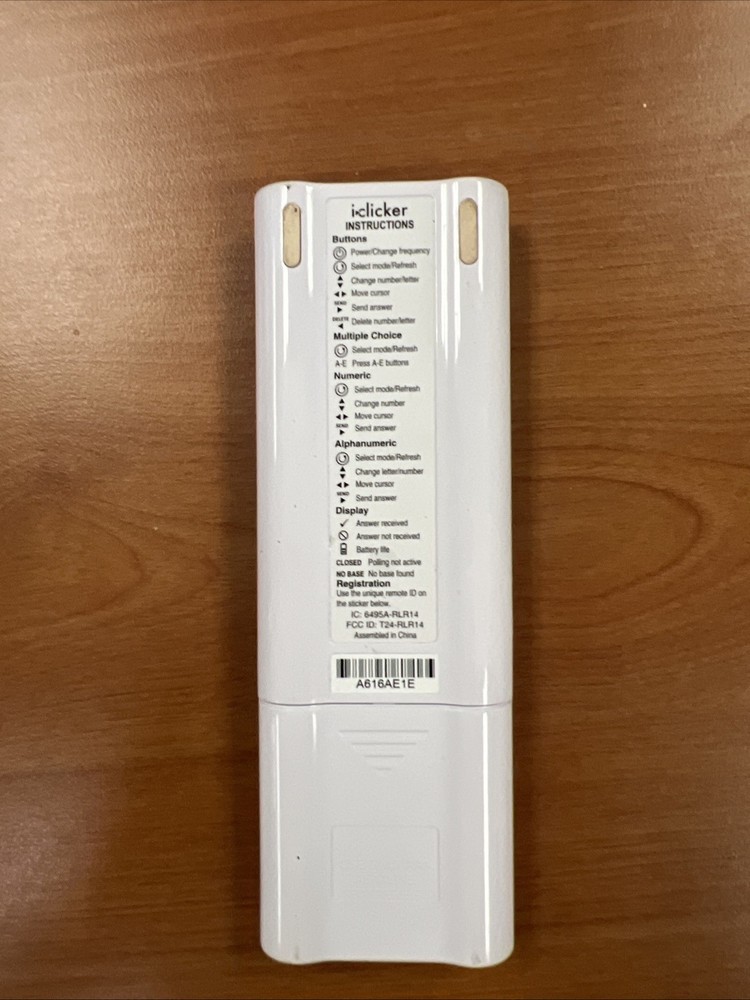 iClicker 2 Student Classroom Response RLR14 Remote Control 2nd Edition / TESTED