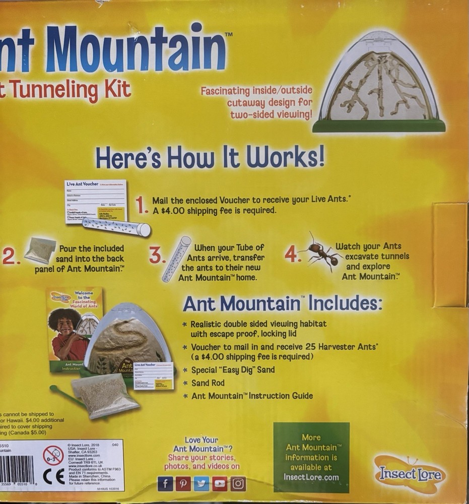 Insect Lore 2018 Ant Mountain Tunneling Kit Includes Everything Except The Ants