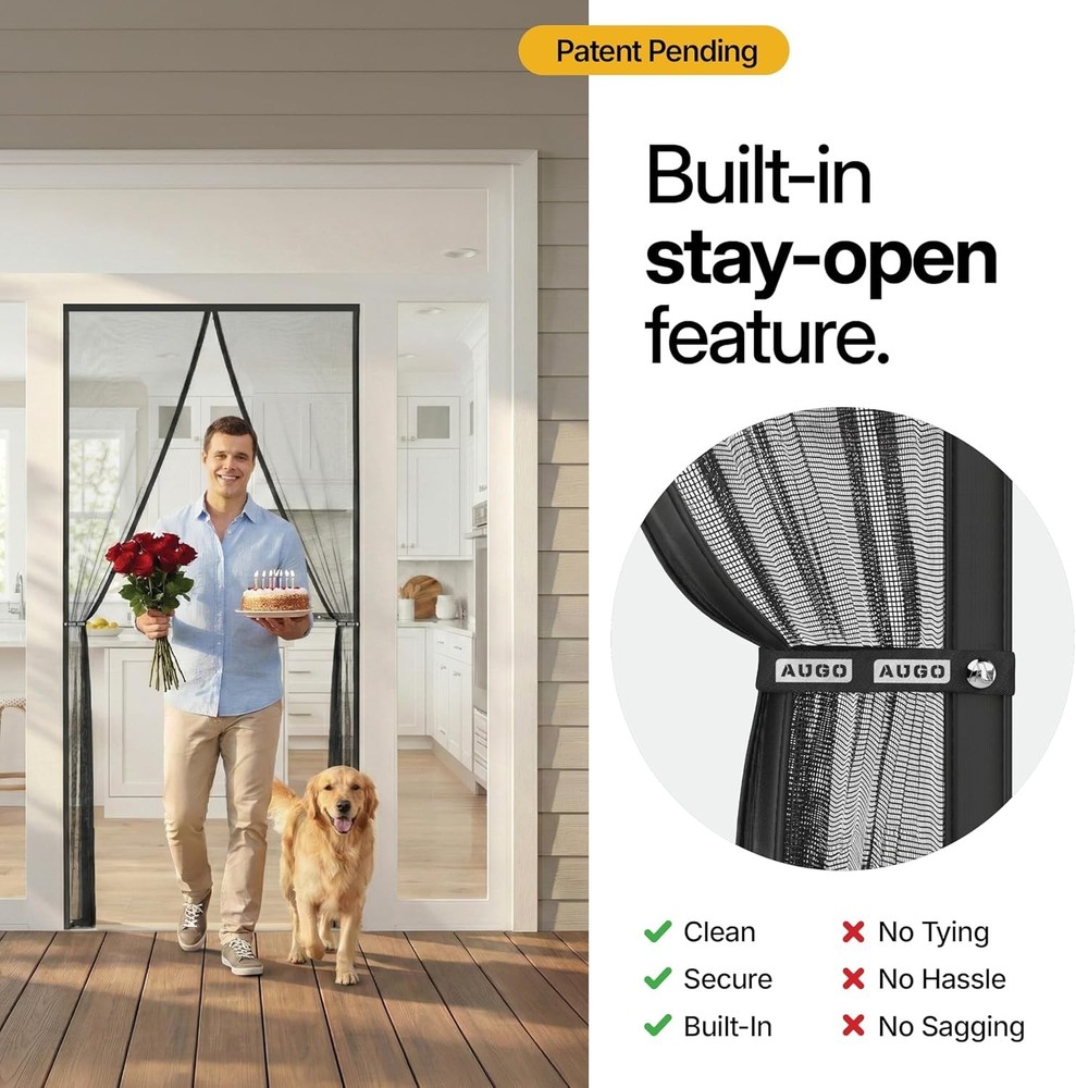 Self Sealing Mesh Door - Easy Install, Kid Friendly