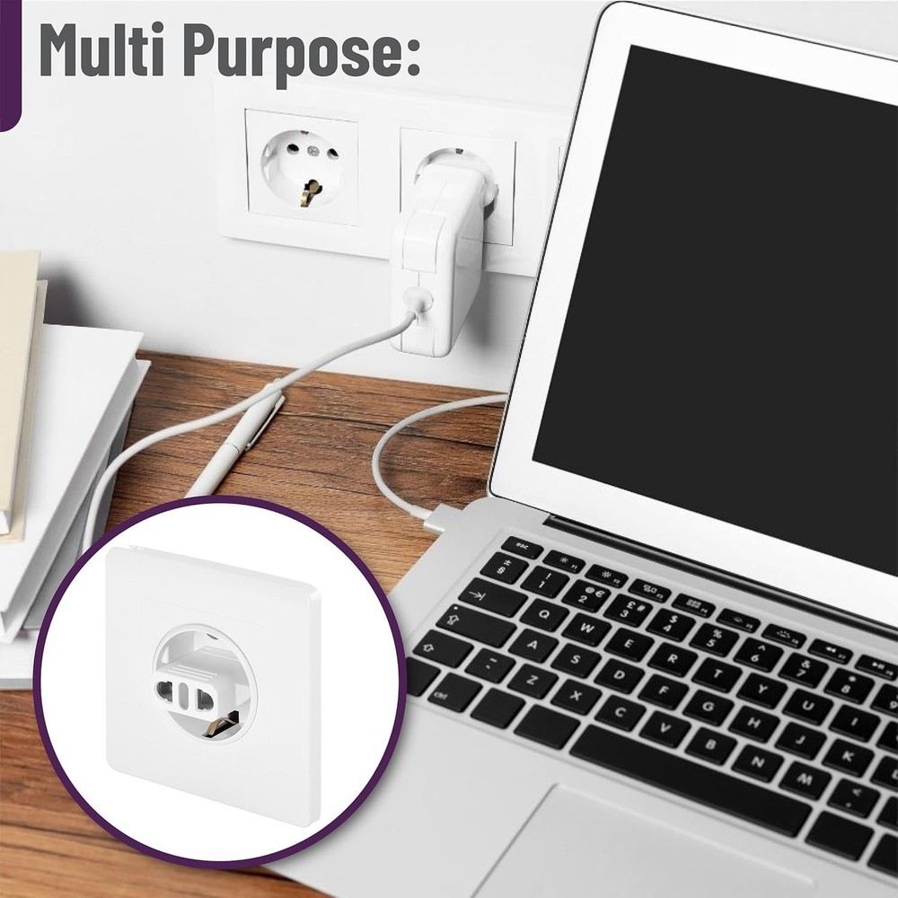 Bates 10-Pack European Plug Adapters - Lightweight & Reliable Travel Solution