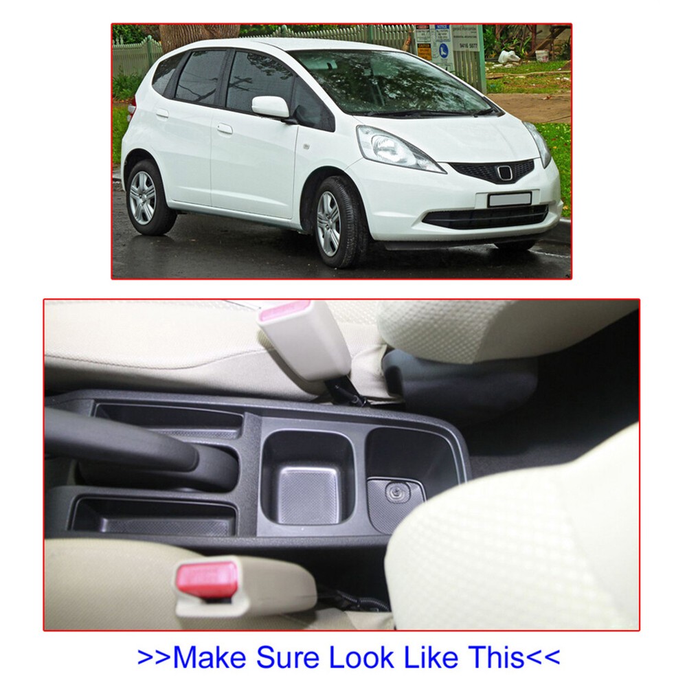 For Honda Fit Jazz 2009-2013 Central Console Armrest Storage Compartment Black