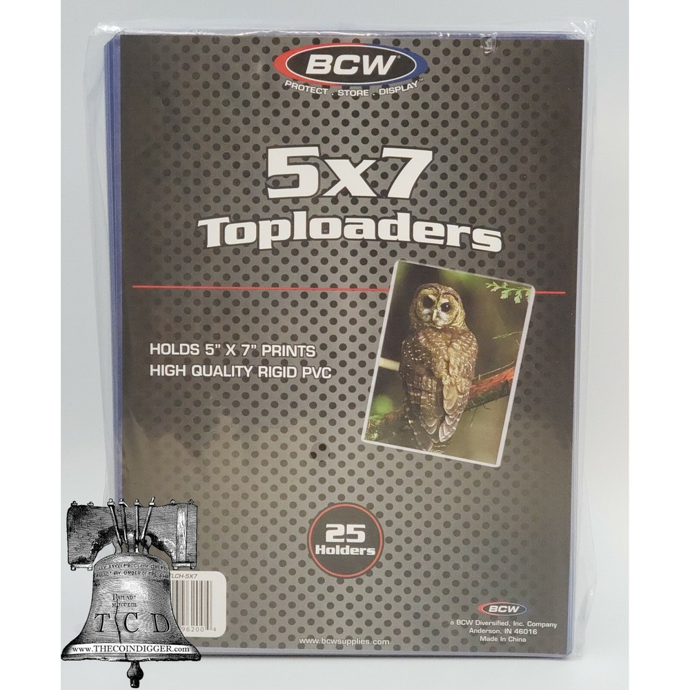 25 BCW 5x7 Photo Print Document Toploader Holder Plastic Rigid Case Standard