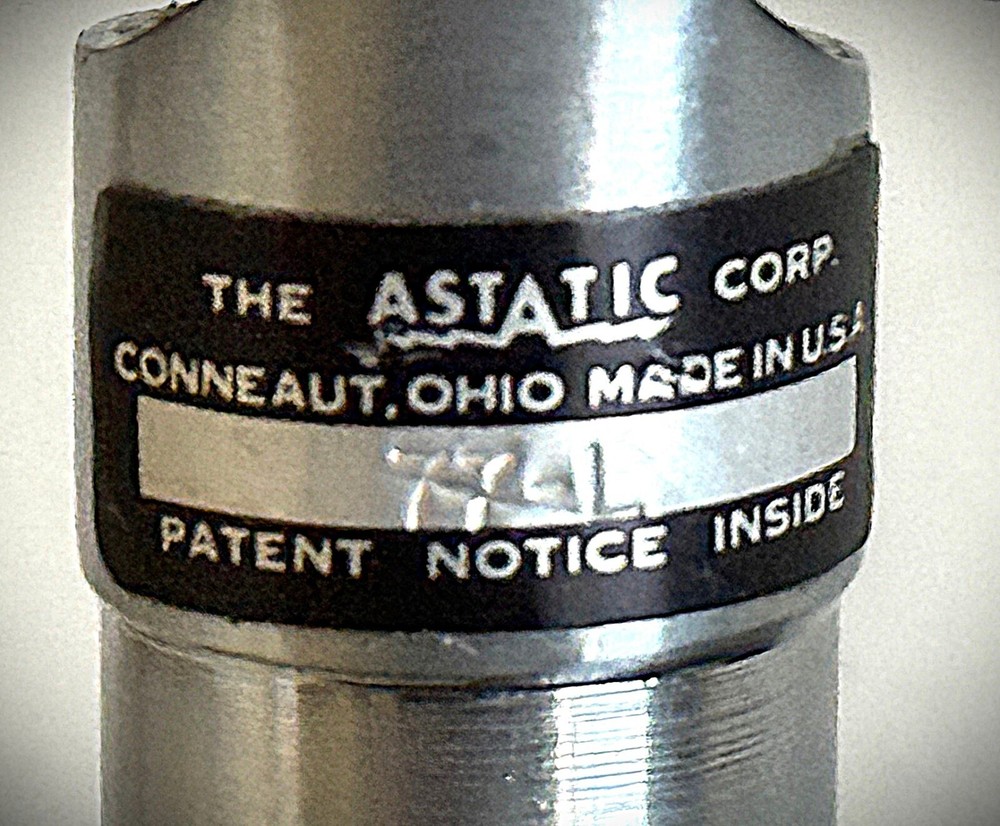 Vintage 1950's ASTATIC 77L Dynamic Microphone, original element, stand & cable
