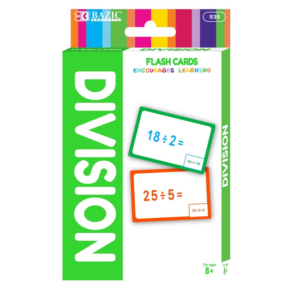 BAZIC Division Flash Cards (36/Pack),Mathematics