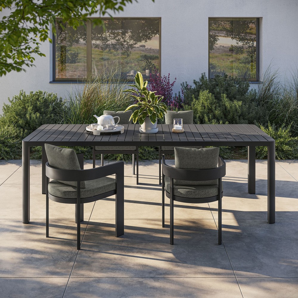 Tahoe Aluminum Extendable Dining Table in Gray