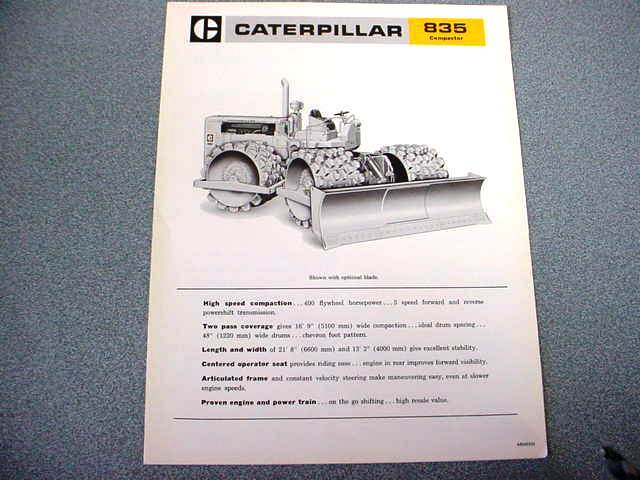 Caterpillar 835 Compactor Brochure 1970