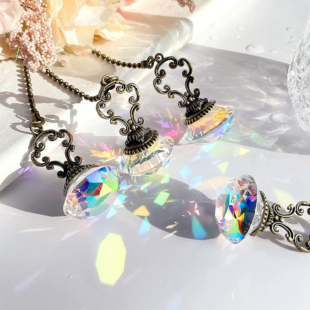 4 Pieces Artificial Crystal Ceiling Fan Pull Chains Pull Chain Extension7752