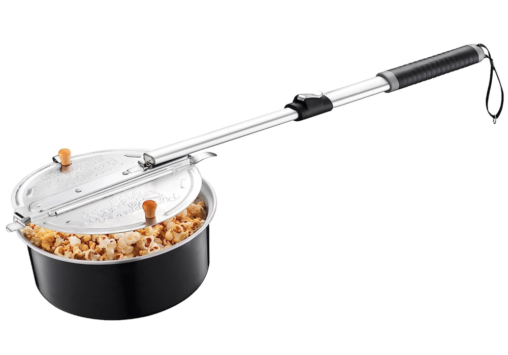 Popcorn Popper over Campfire Firepit 4 Quart Pot Camping Outdoor Cookware NEW