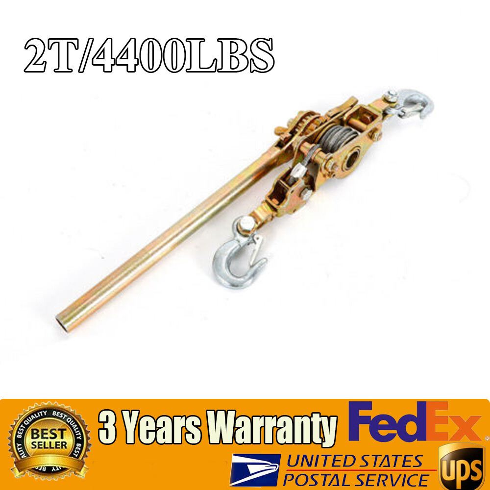 2 Ton Hand Puller Heavy Duty Winch Pull Hoist Come Along Cable Lever 2 Hooks