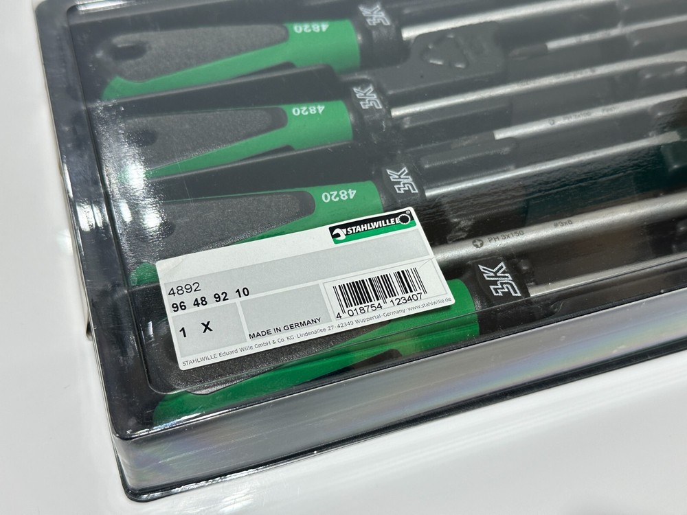 NEW Stahlwille Tools Germany 4892 8pc Drill Screwdriver Set, 3 Component Handle