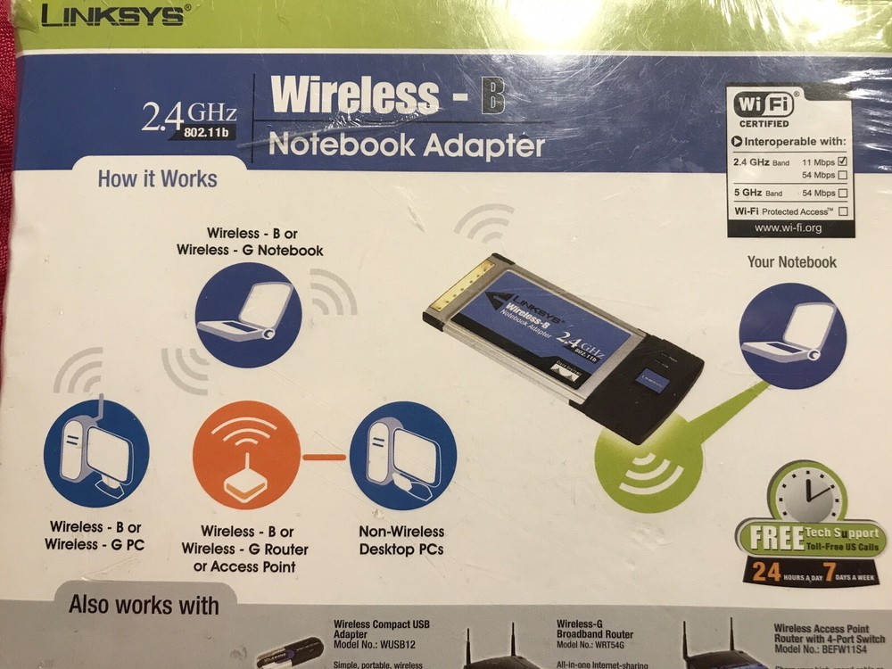 Cisco Linksys WPC11 v. 4 Wireless-B Notebook Adapter