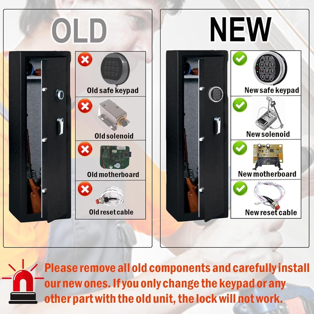 Stack on Safe Lock Replacement with Swing Bolt Digital Keypad Electronic Lock