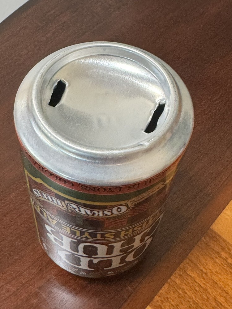 colorful version - Old Chub Scottish Style Ale - Empty Beer Can Bottom Opened