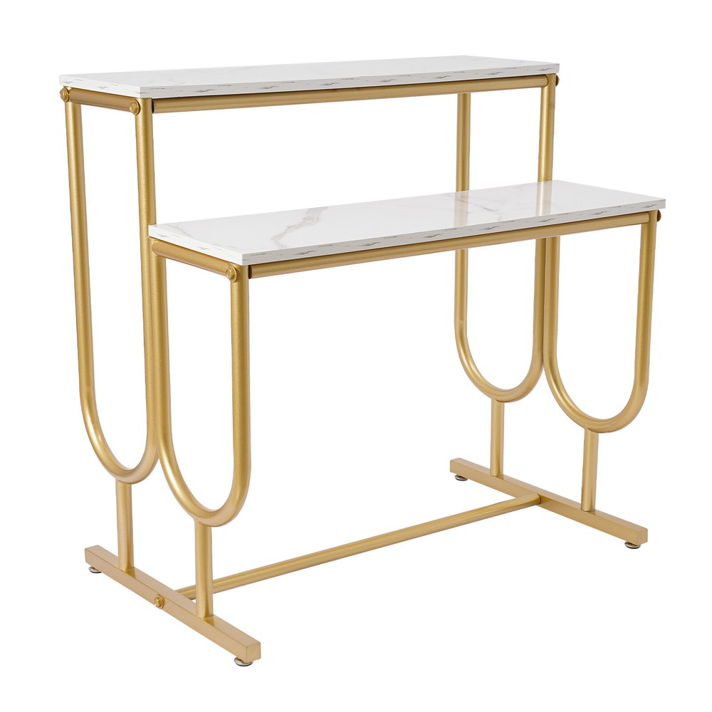 Purse Display Stand Handbag Display Stand 2 Tier Display Table Display Rack Gold