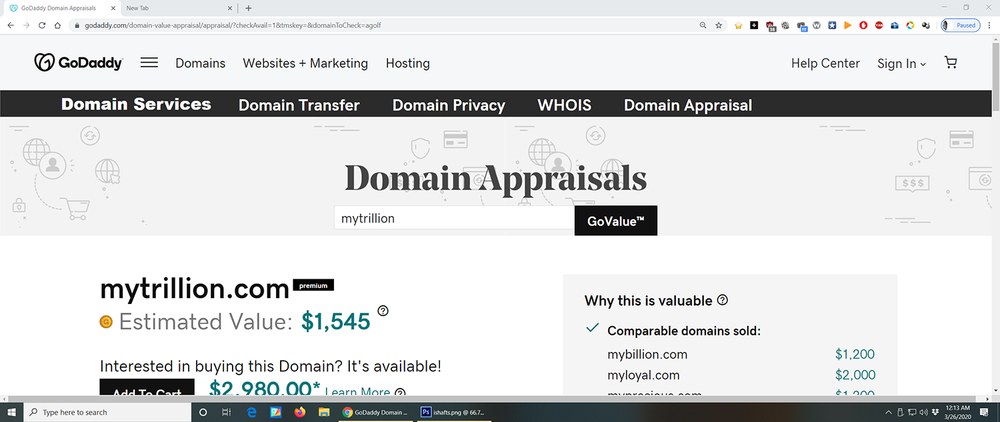mytrillion.com PREMIUM DOMAIN NAME