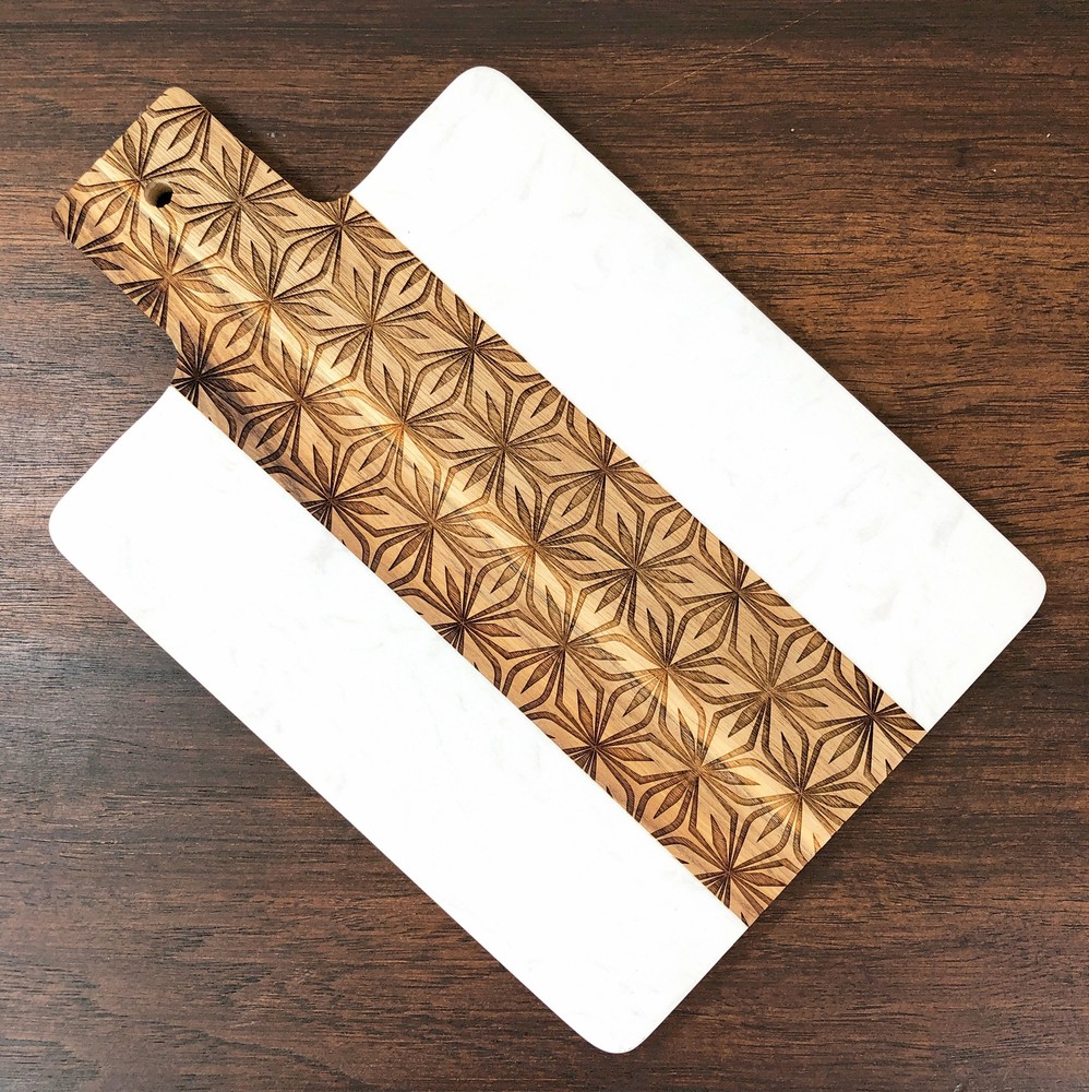 Marble and Acacia Charcuterie Board Pattern 3