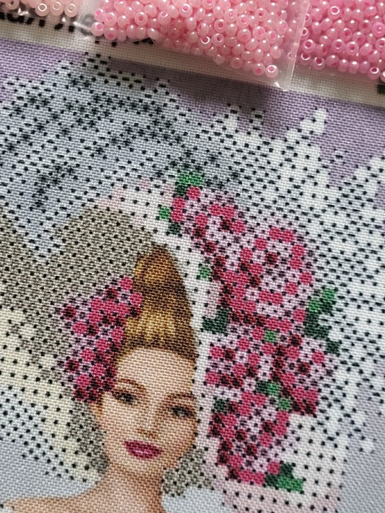 Bead Embroidery Kit Lady Beading Needlepoint Beads Stitching Queen