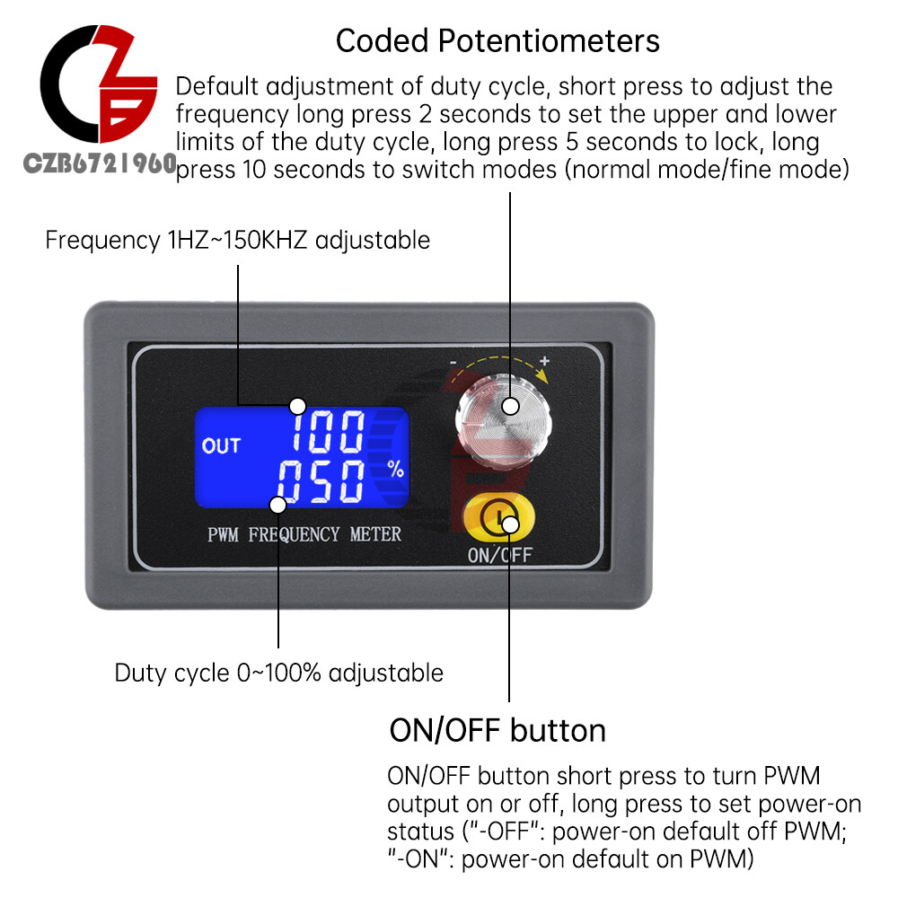 Signal Generator Module Adjustable PWM Pulse Frequency Duty Cycle Square Wave