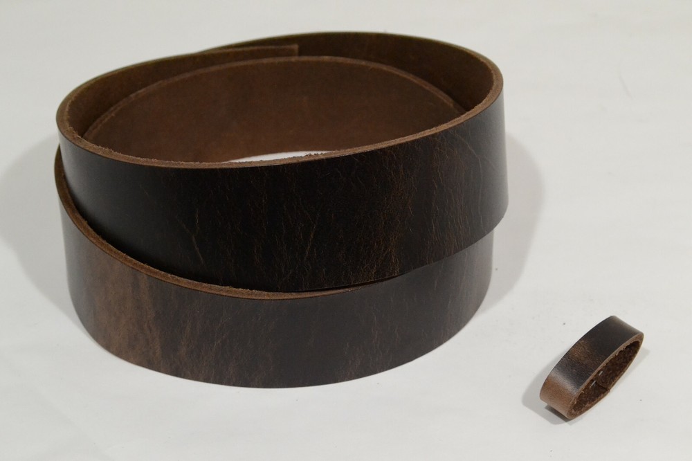 Belt Strip - Chocolate rustic oil tan pullup - 54" - Various Widths (E417)