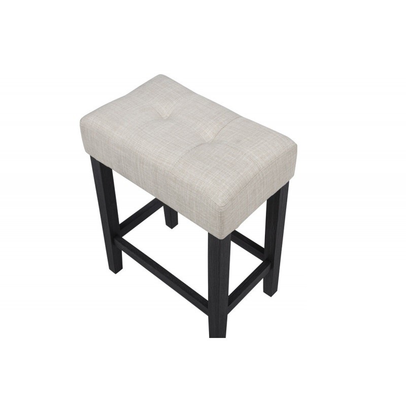 Black/Beige Polyester Counter Height Stools , Dining Room Kitchen Backless Bar