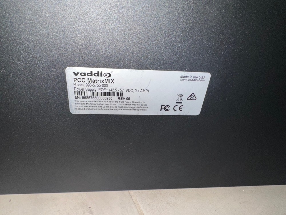 Vaddio PCC MatrixMIX Live Production Camera Controller