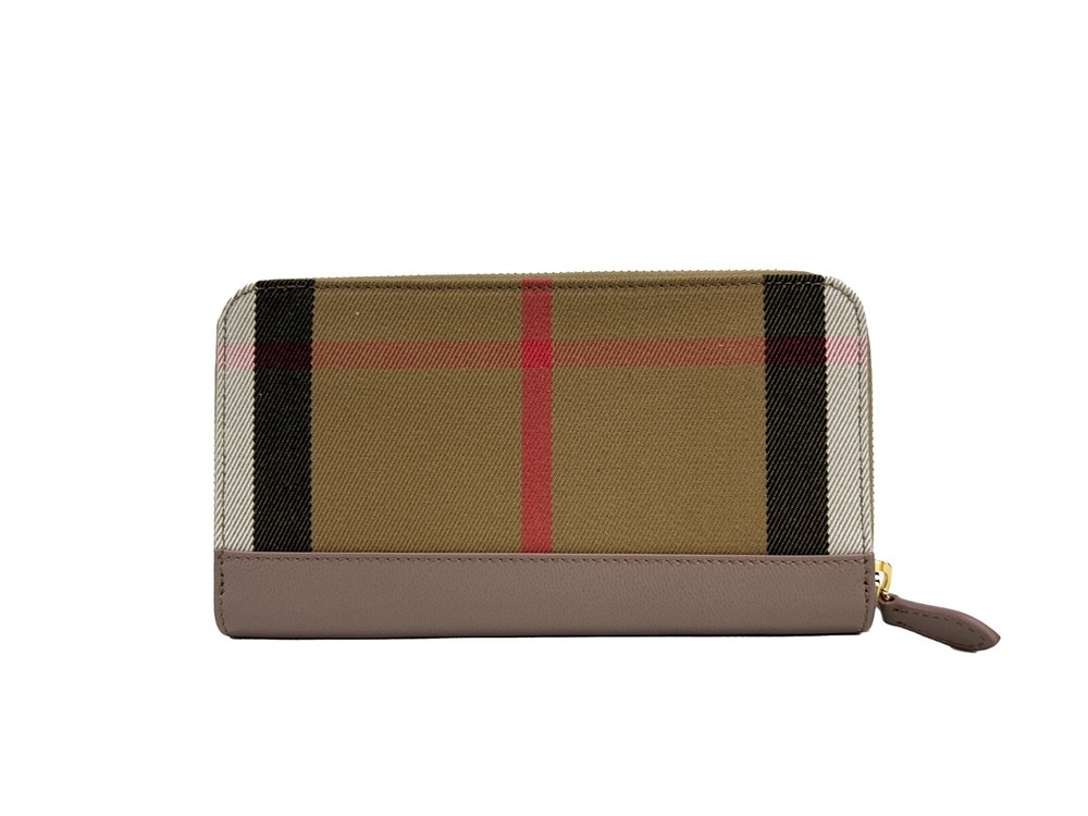 Burberry Check Large Zip Around Wallet