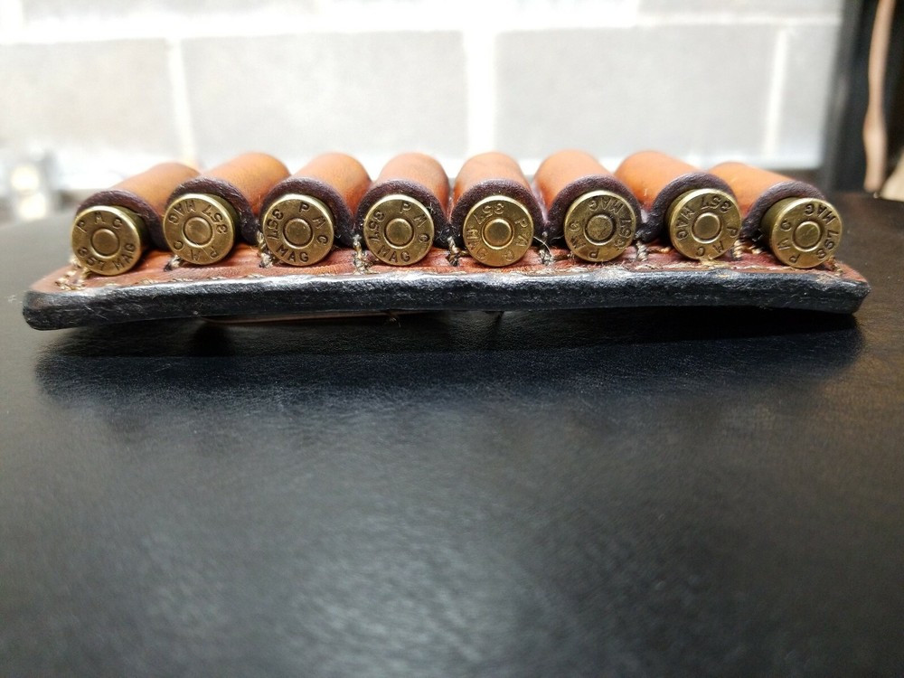 357 /38 Belt Clip Ammo Loops. Leather