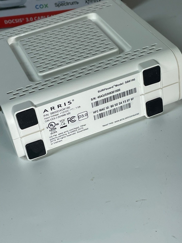 ARRIS Surfboard SB6190 - 32x8 Cable Modem - White