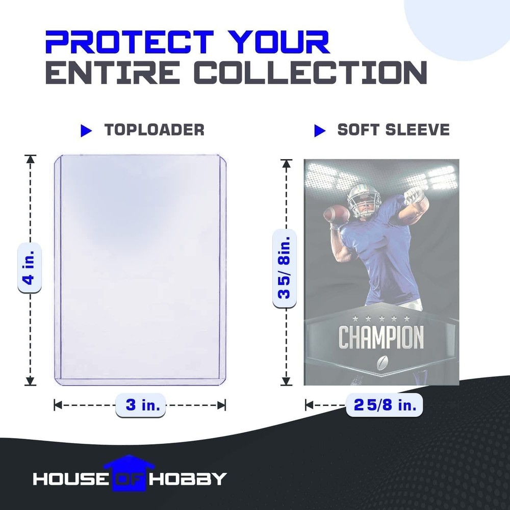 200pc Top Loaders for 100 Toploaders + 100 Sleeves Bundle (200pc), Clear