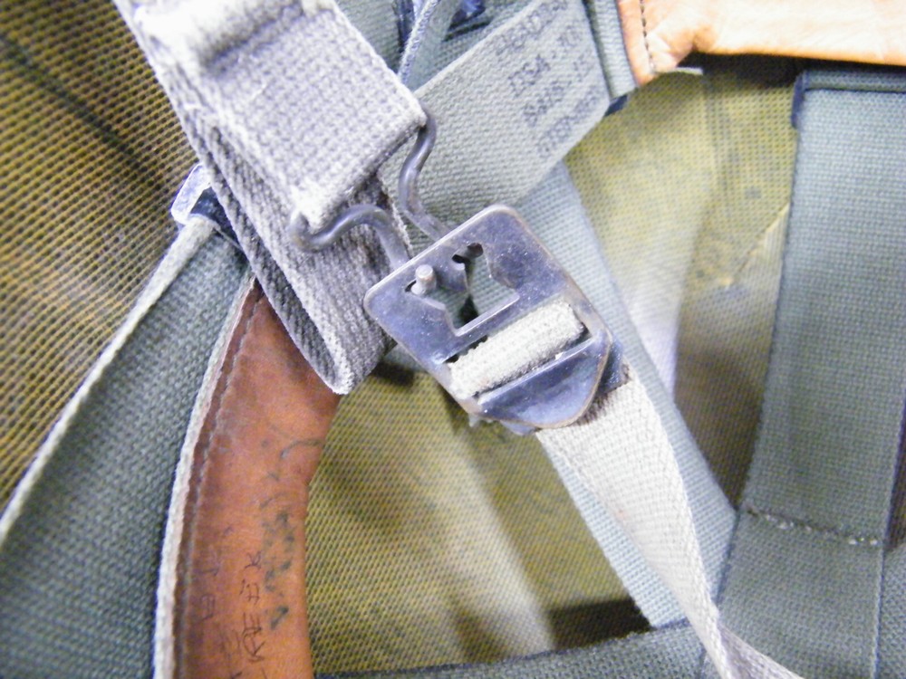Vintage WWII Helmet & Turtle Shell Liner Front Seam