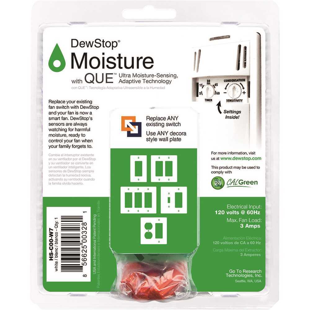 Condensation Fan Control (Humidity Sensor) with Countdown Timer in White (120-Vo