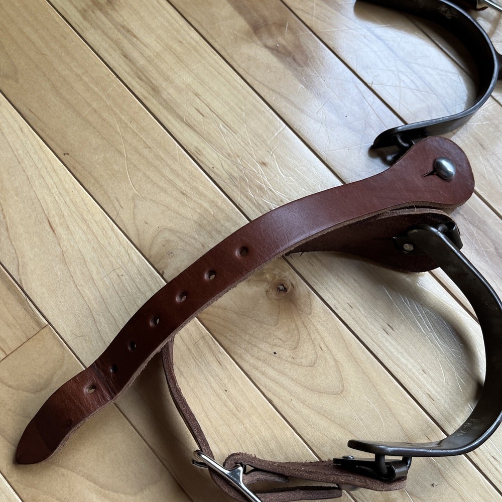 Western Spurs With Leather Straps EUC