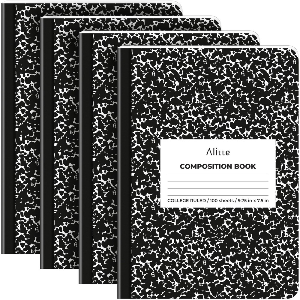 Alitte Composition Notebooks 4-Pack | College Ruled, 200 Pages (100 Sheets) |...