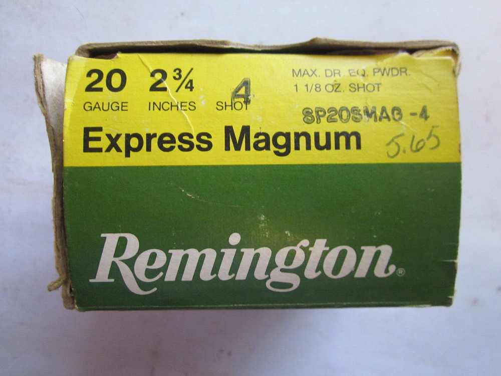 Remington Express magnum, 20 gauge empty box