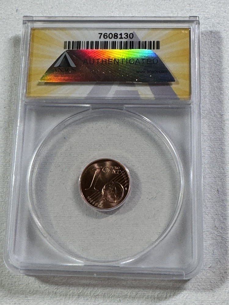 2002 Luxembourg 1 Cent Graded MS 65 RD by ANACS