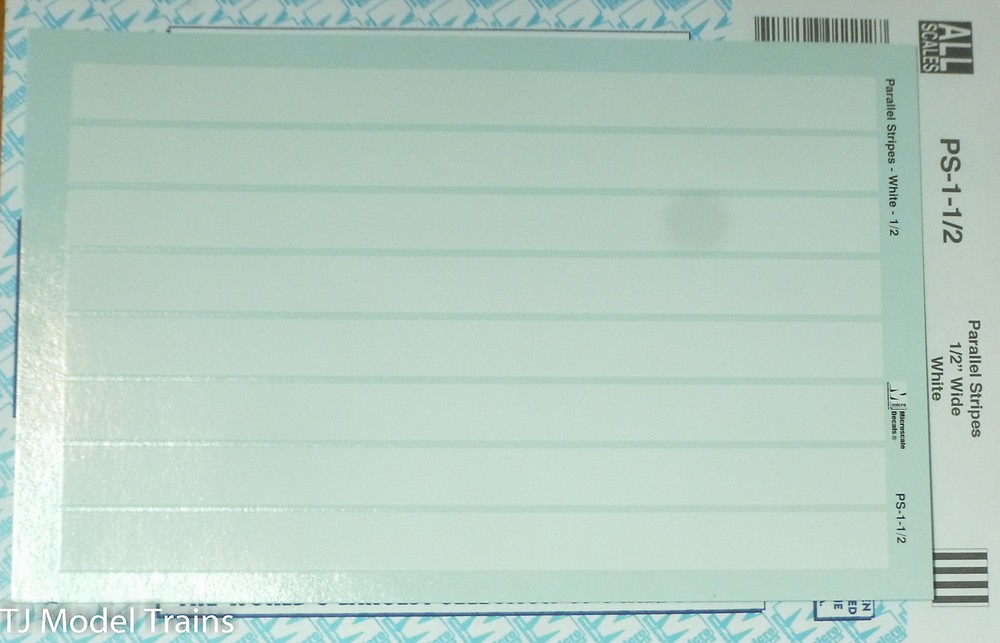 Microscale Decal #PS-1-1/2 Parallel Stripes 1/2" Wide White (Decal)